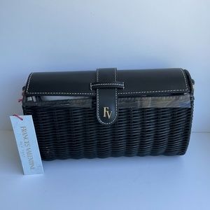 Frances Valentine Wicker and Leather Crossbody